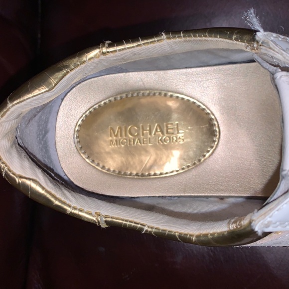 Michael Kors Gold & White Sneakers - Picture 8 of 16